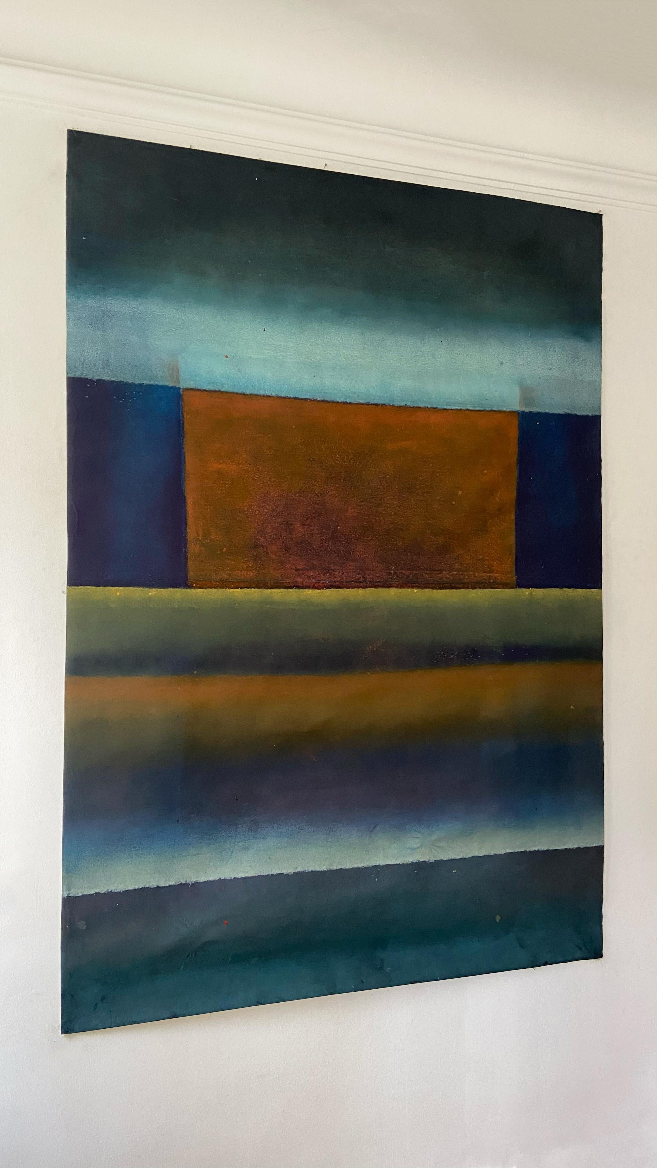 Untitled LIX is a unique oil on free-standing canvas painting by contemporary artist Ferle, dimensions are 200 cm × 140 cm (78.7 × 55.1 in).
The artwork is signed, sold unframed and comes with a certificate of authenticity.

A viewer would first