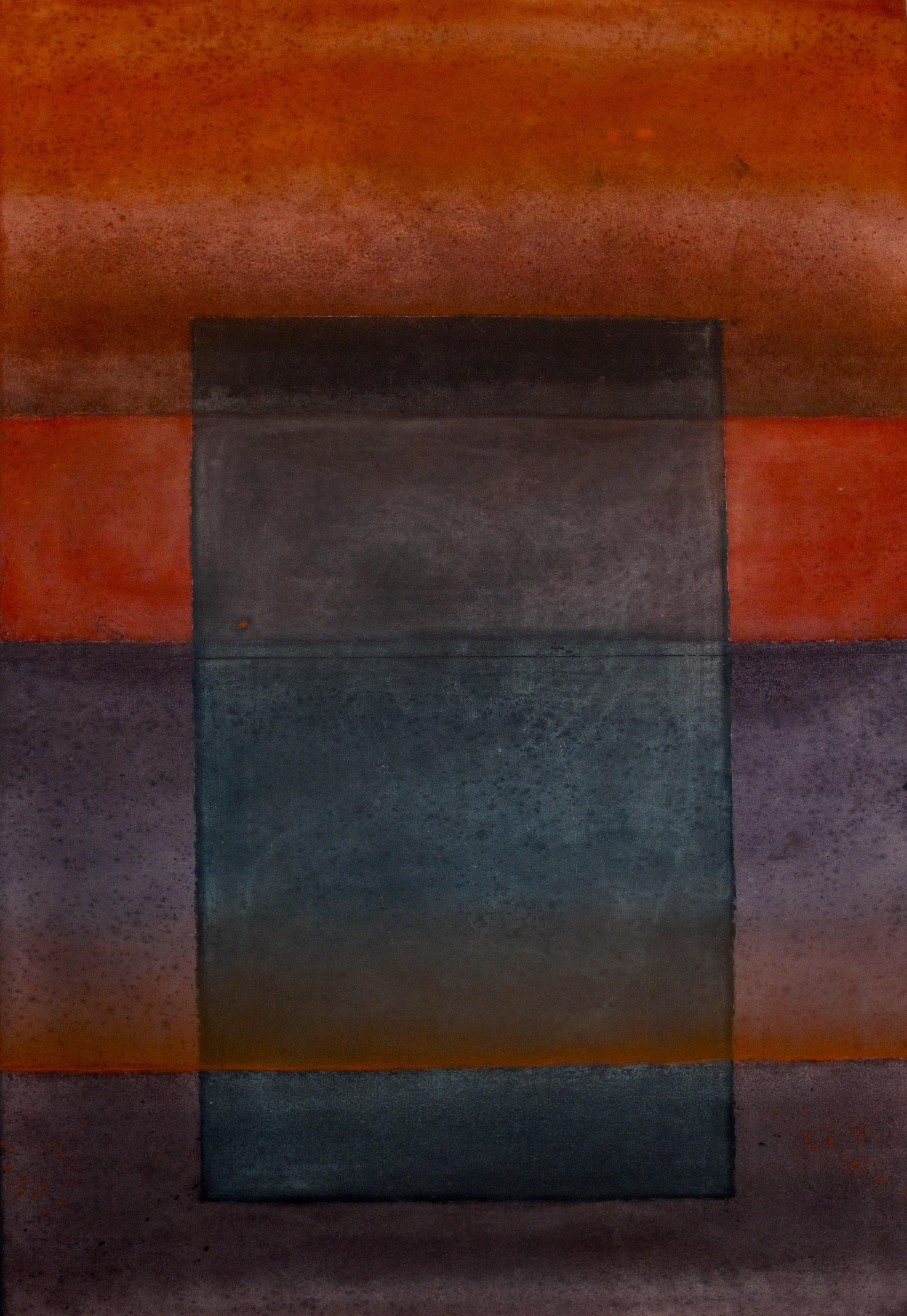 Abstract Painting di Elvire Ferle - Untitled LVIII di Ferle - Colore arte astratta, pittura ad olio, rosso e viola