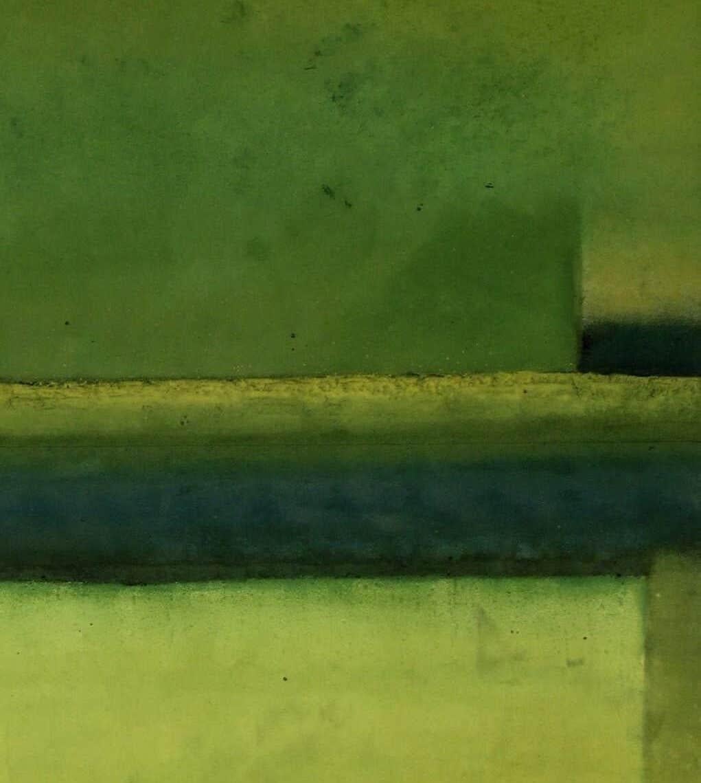 Untitled LX par Greene & Greene - Grande peinture abstraite, tons Vivid, spirituel, vert en vente 1