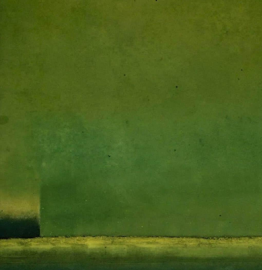 Untitled LX par Greene & Greene - Grande peinture abstraite, tons Vivid, spirituel, vert en vente 2