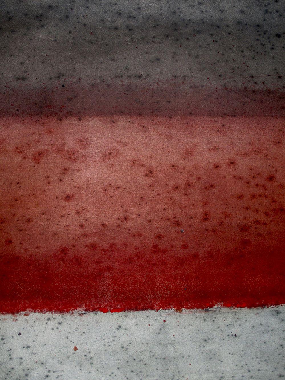 Untitled LXIII by Ferle - Large abstract painting, deep tones, spiritual, red - Abstract Painting by Elvire Ferle