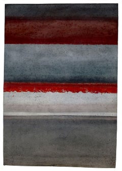 Untitled LXIII by Ferle - large abstract painting, red and grey
