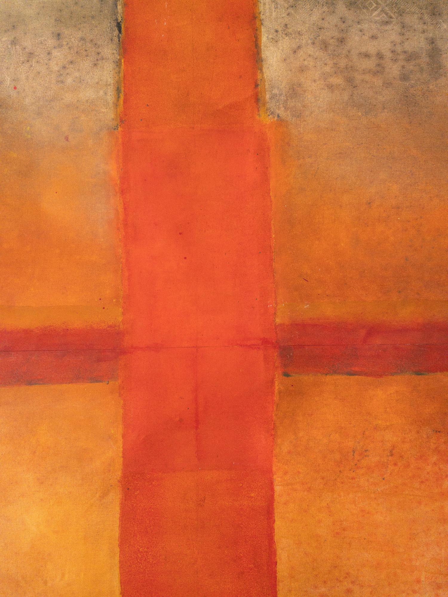 Untitled LXIV by Ferle - Large abstract painting, vivid tones, spiritual, red For Sale 5