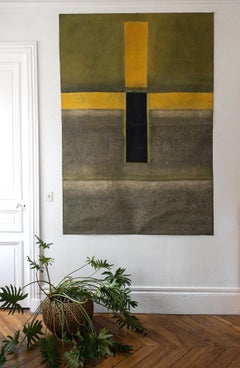 Untitled LXIX by Ferle - Large abstract painting, bright tones, spiritual, green