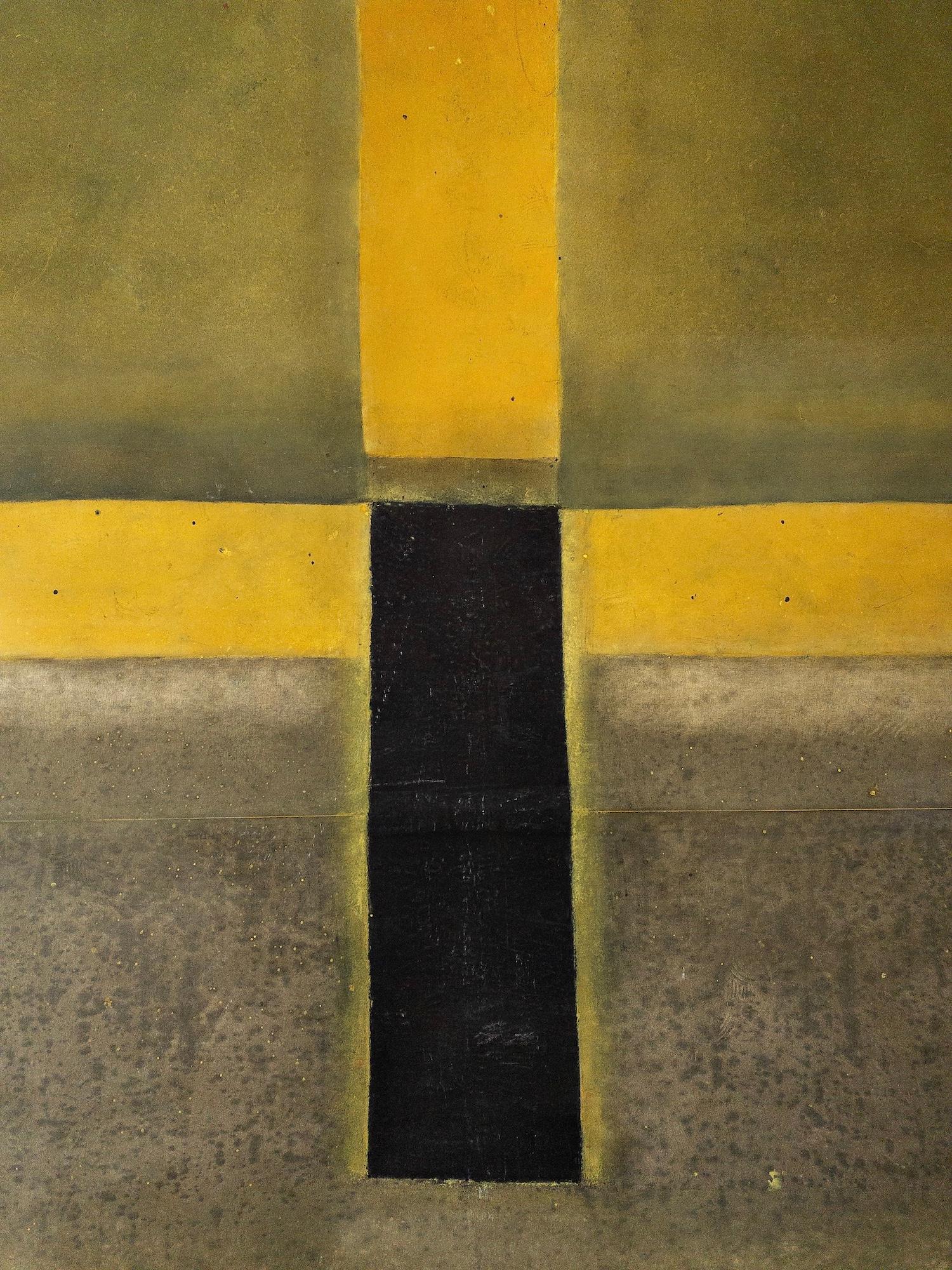 Untitled LXIX by Ferle - Large abstract painting, bright tones, spiritual, green For Sale 1