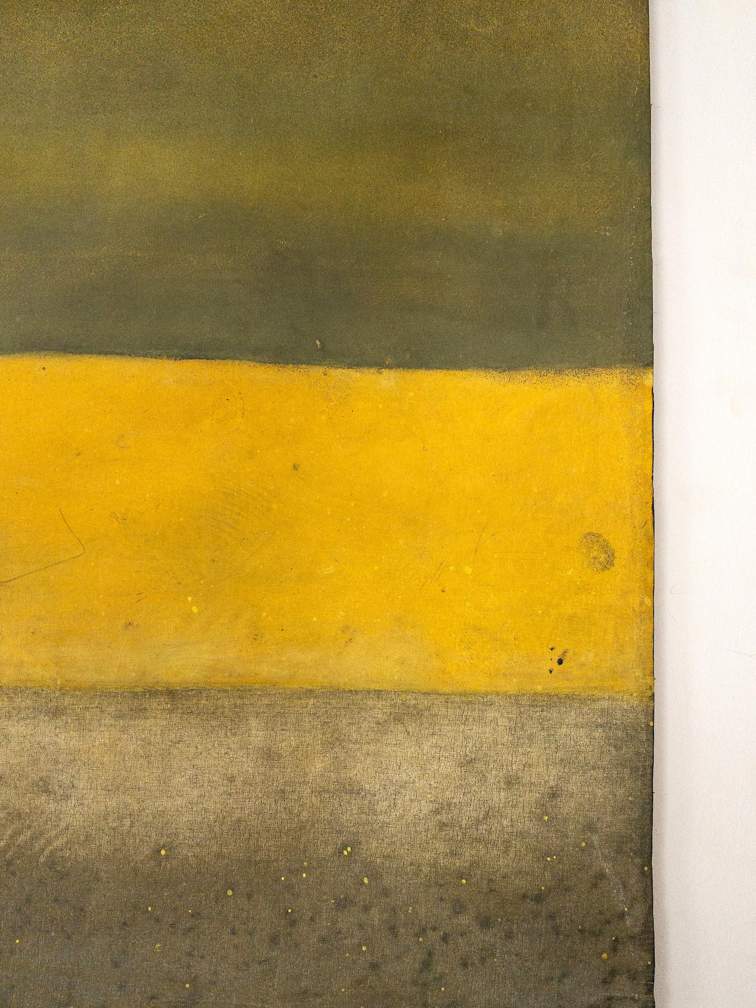 Untitled LXIX di Ferle - Quadro astratto di grandi dimensioni, toni vivaci, spirituali, verdi in vendita 3