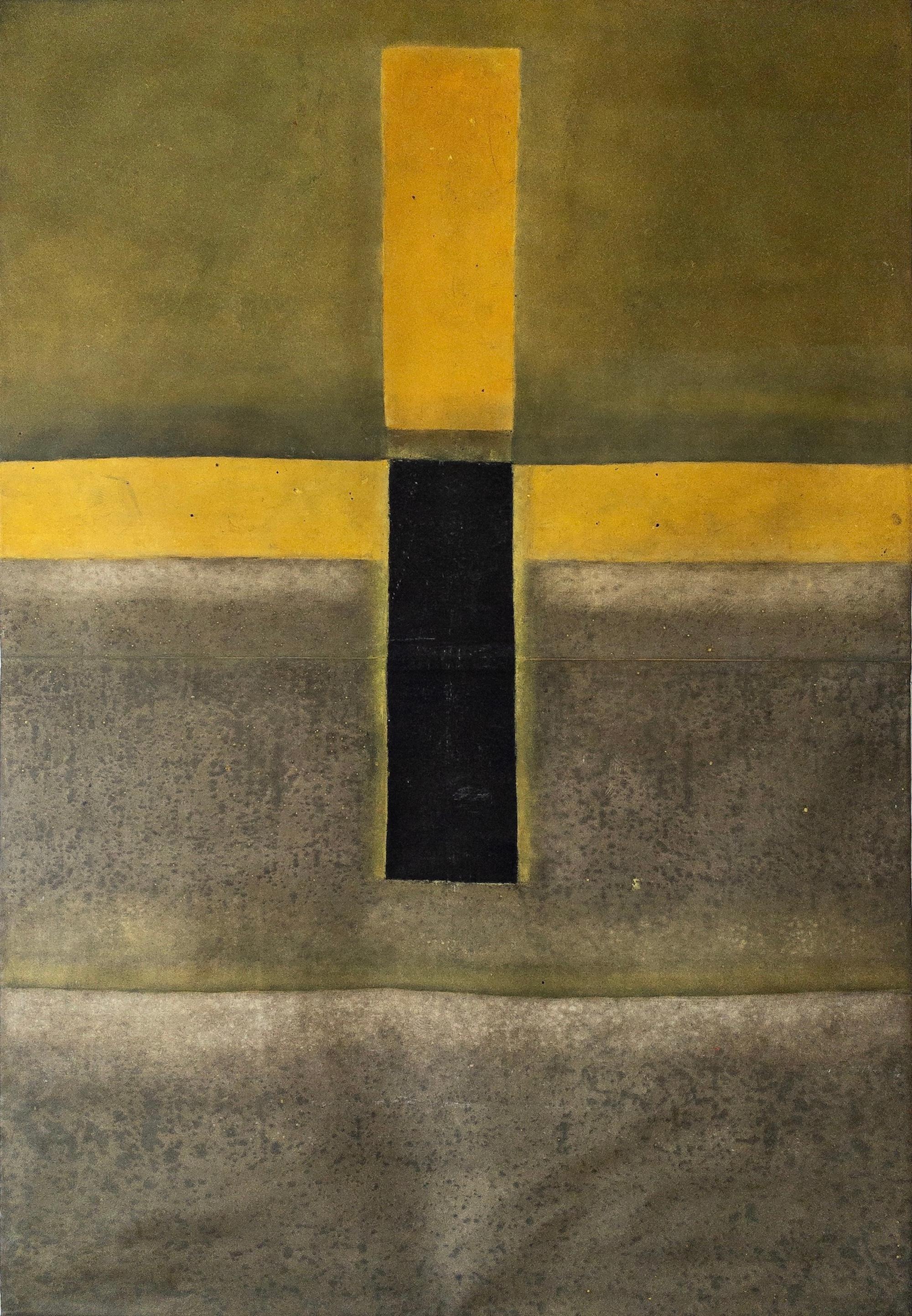 Untitled LXIX by Ferle - Large abstract painting, bright tones, spiritual, green