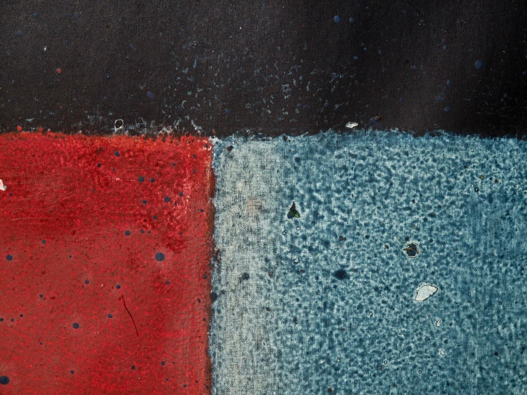 Ohne Titel LXV von Ferle - Großes abstraktes Gemälde, blau und rot, dunkle Töne im Angebot 2
