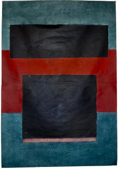 Untitled LXV di Ferle - Quadro astratto di grandi dimensioni, dai toni rossi e scuri