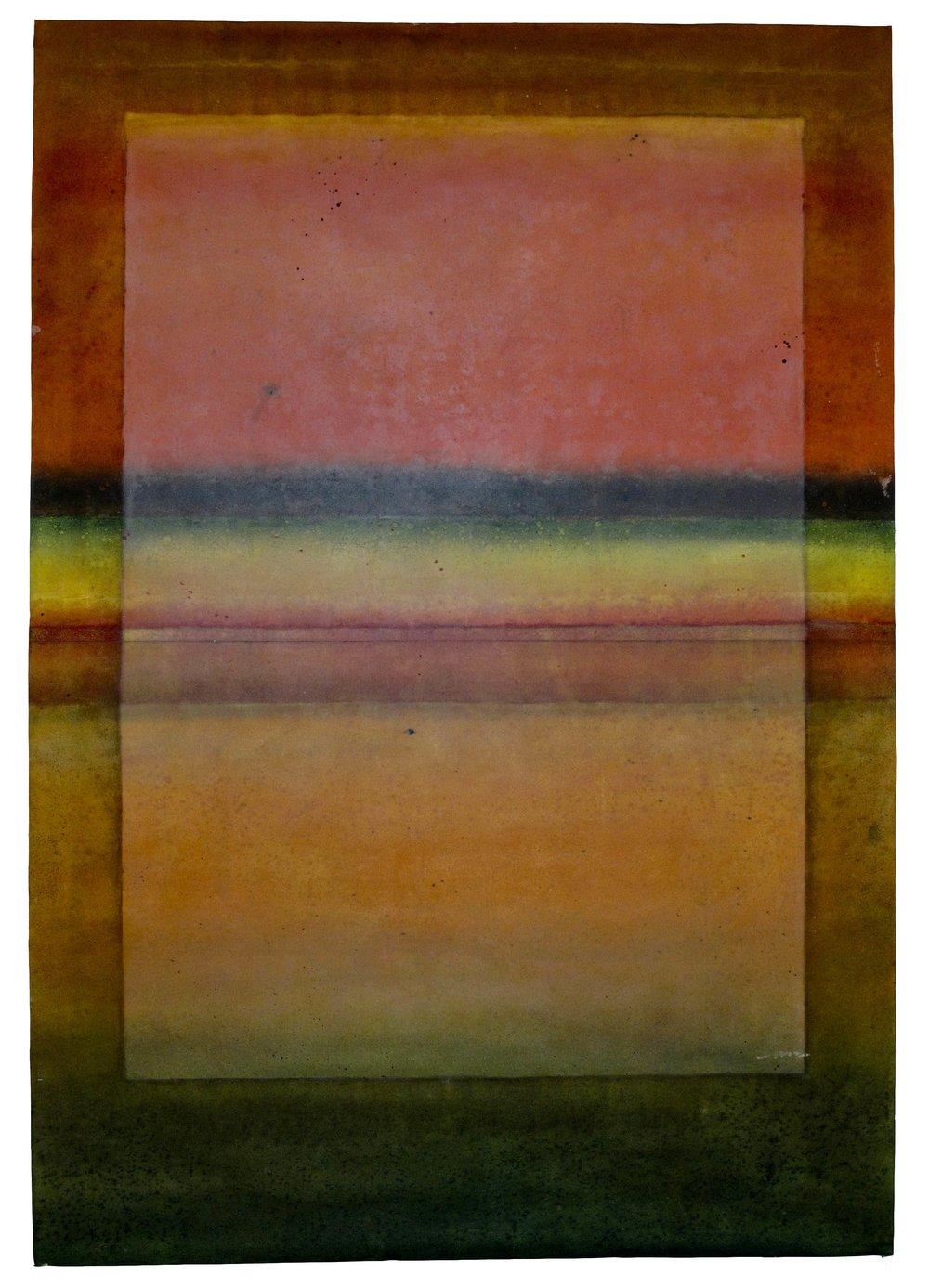 Abstract Painting Elvire Ferle - Untitled LXVI par Ferle - Grande peinture abstraite, rouge et orange, colorée
