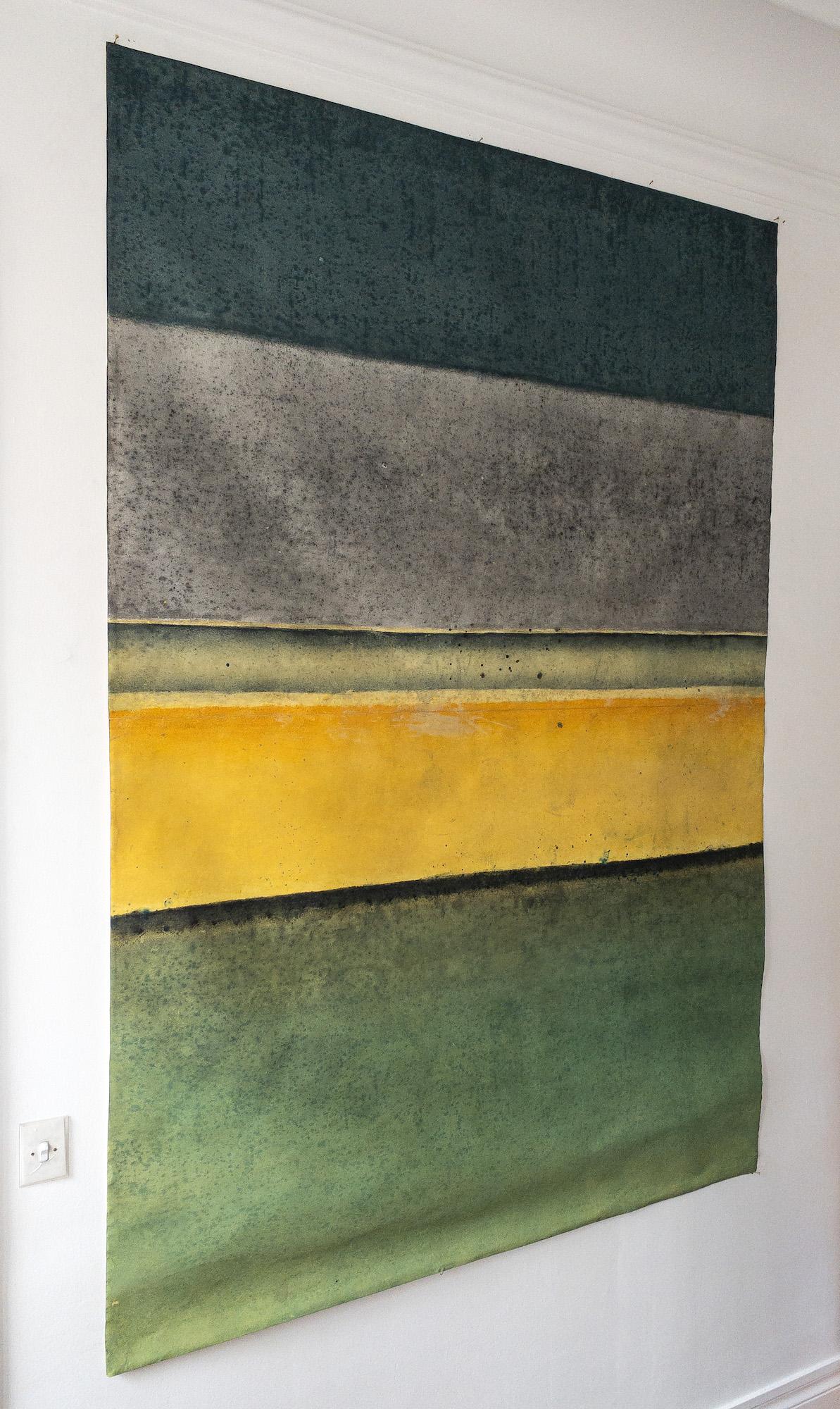 Untitled LXX is a unique oil on free-standing canvas painting by contemporary artist Ferle, dimensions are 200 cm × 140 cm (78.7 × 55.1 in).
The artwork is signed, sold unframed and comes with a certificate of authenticity.

A viewer would first