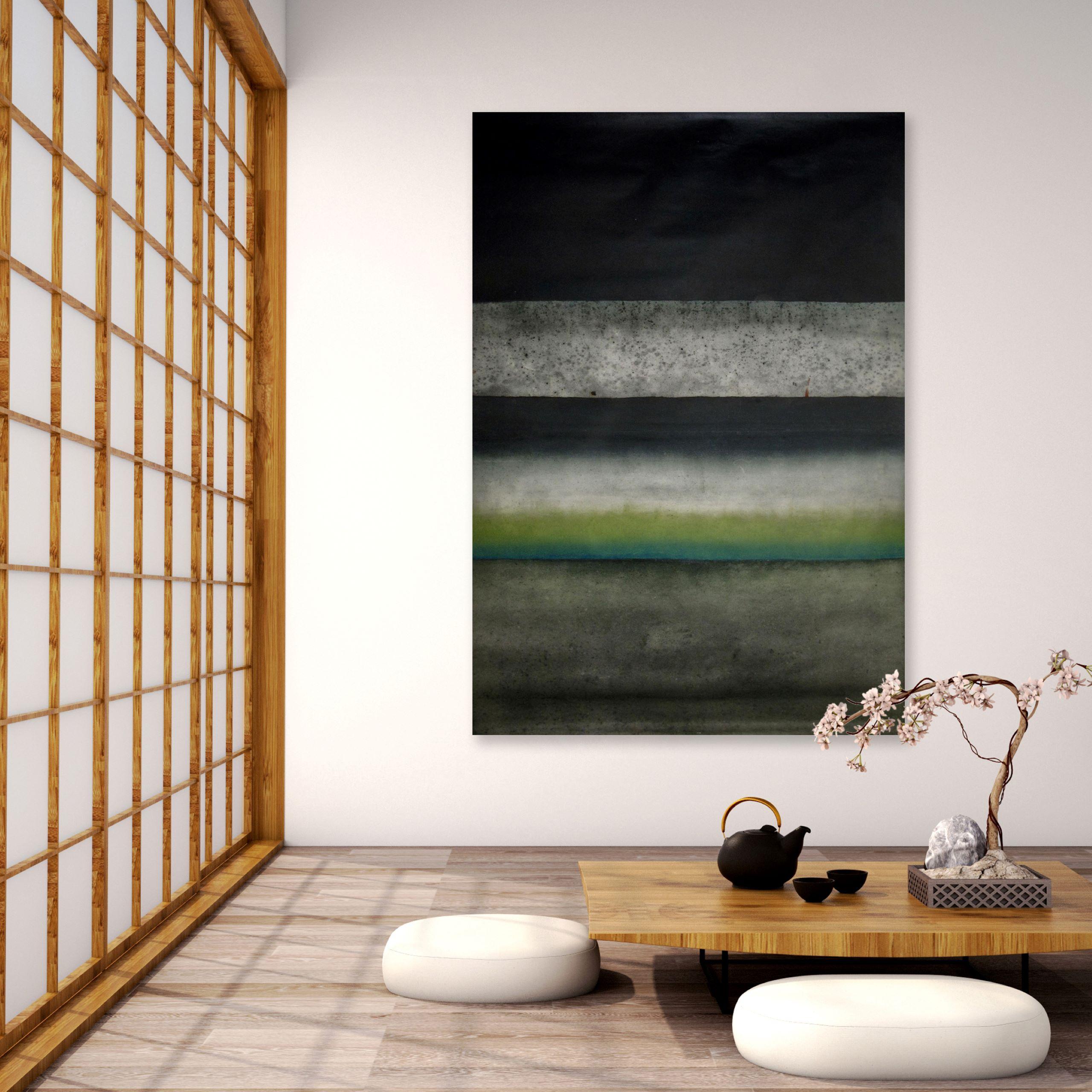 Ohne Titel LXVIII, Abstrakte Serie (Großformat) von Ferle - Großes abstraktes Gemälde – Painting von Elvire Ferle