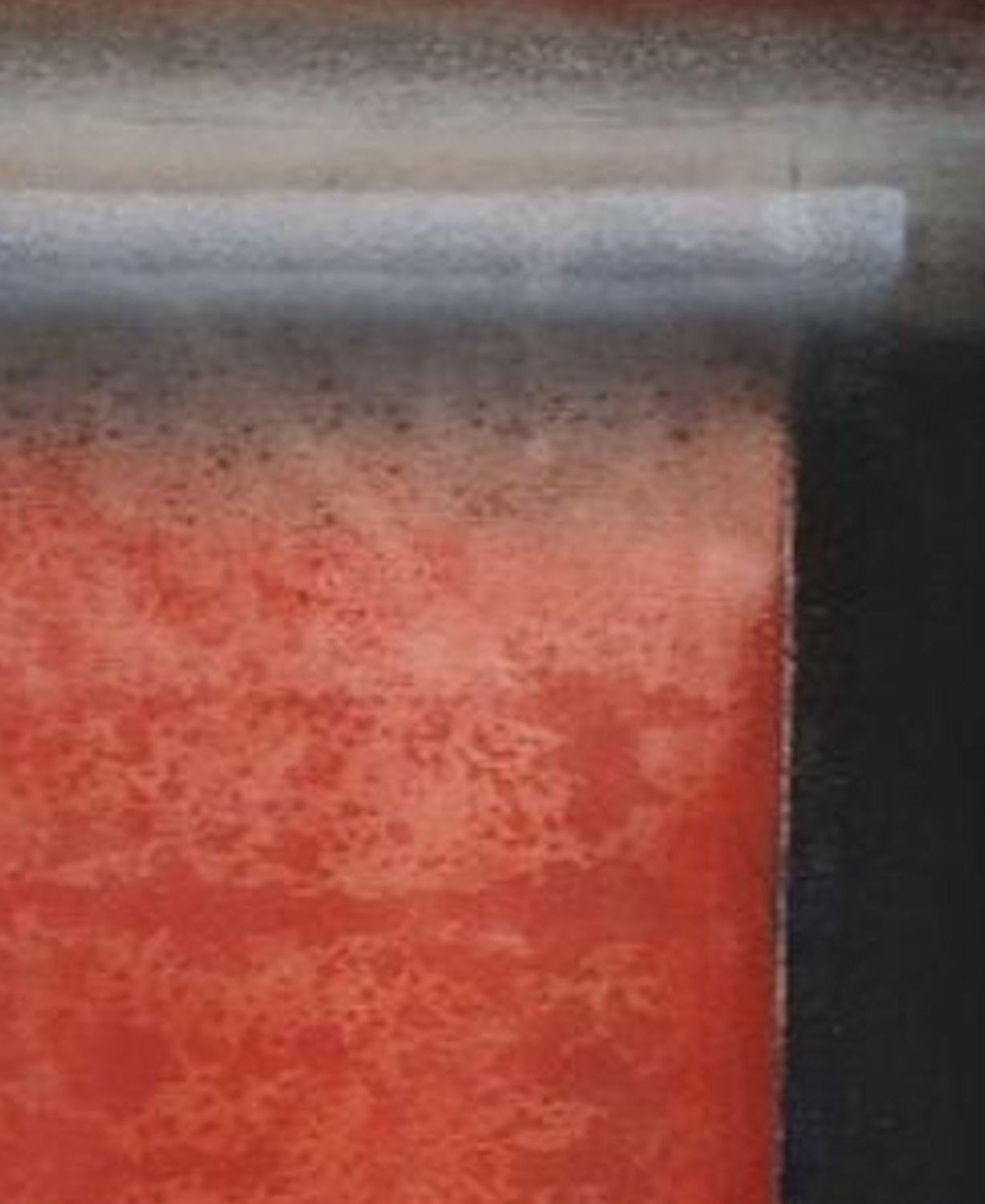 Ohne Titel VII von Ferle - Abstraktes Gemälde, Linien, rote und schwarze Töne, spirituell im Angebot 1