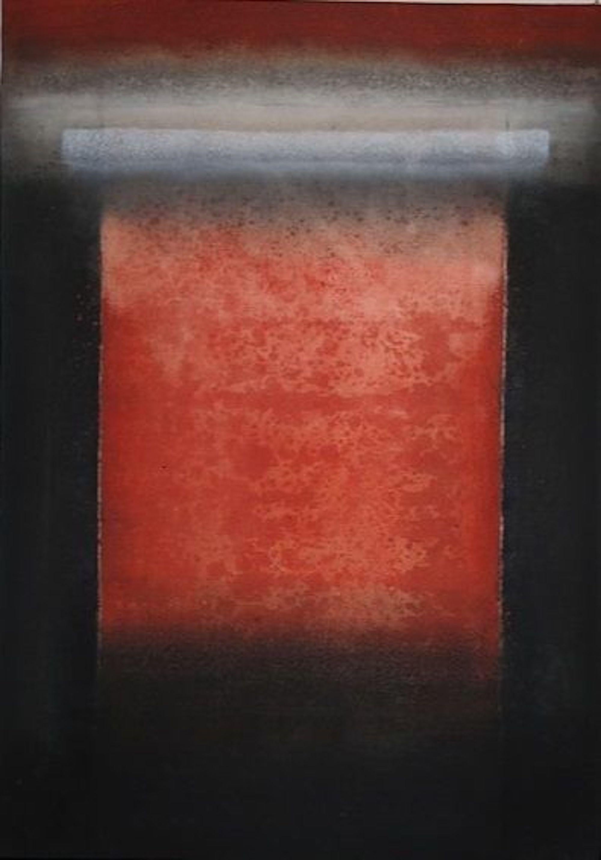 Elvire Ferle Abstract Painting – Ohne Titel VII von Ferle - Abstraktes Gemälde, Linien, rote und schwarze Töne, spirituell