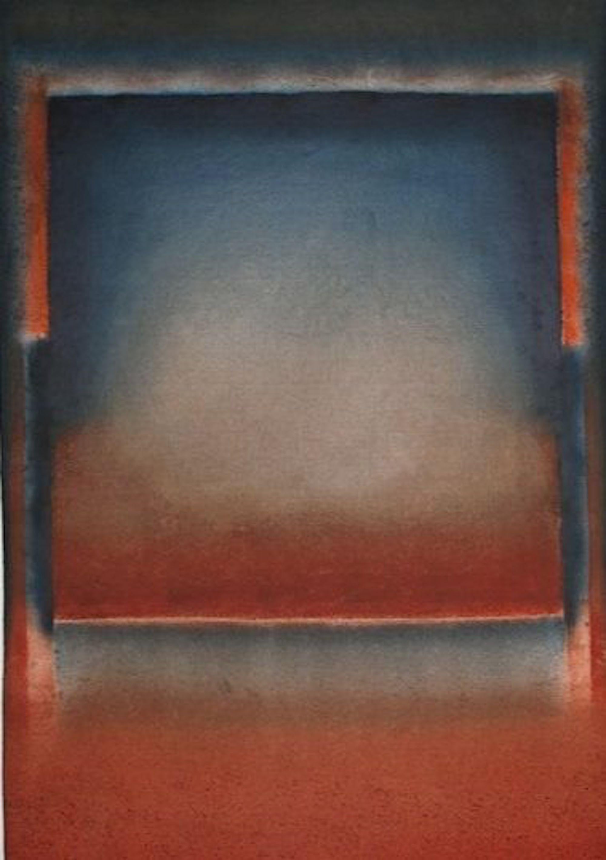 Abstract Painting di Elvire Ferle - Untitled XII di Ferle - Pittura astratta, linee, toni rossi e blu, spirituale