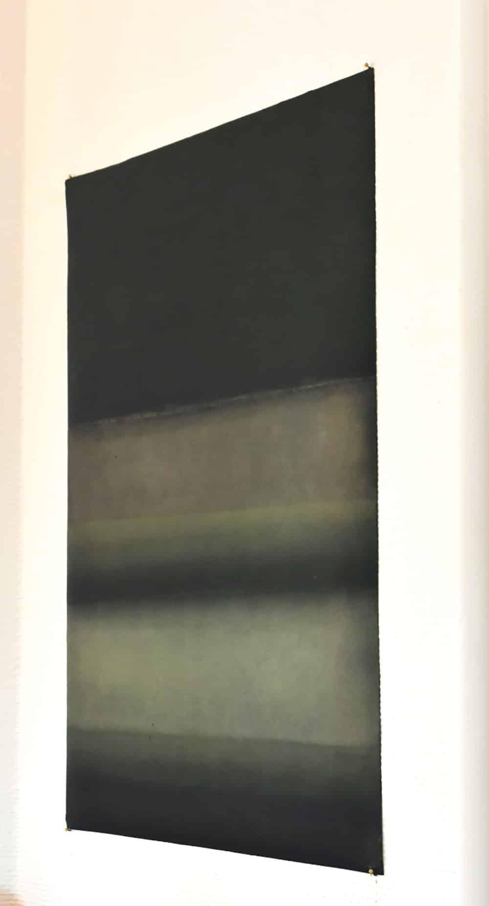 Untitled XIX (Abstract, medium size) by Ferle - Abstract painting, lines, green For Sale 1