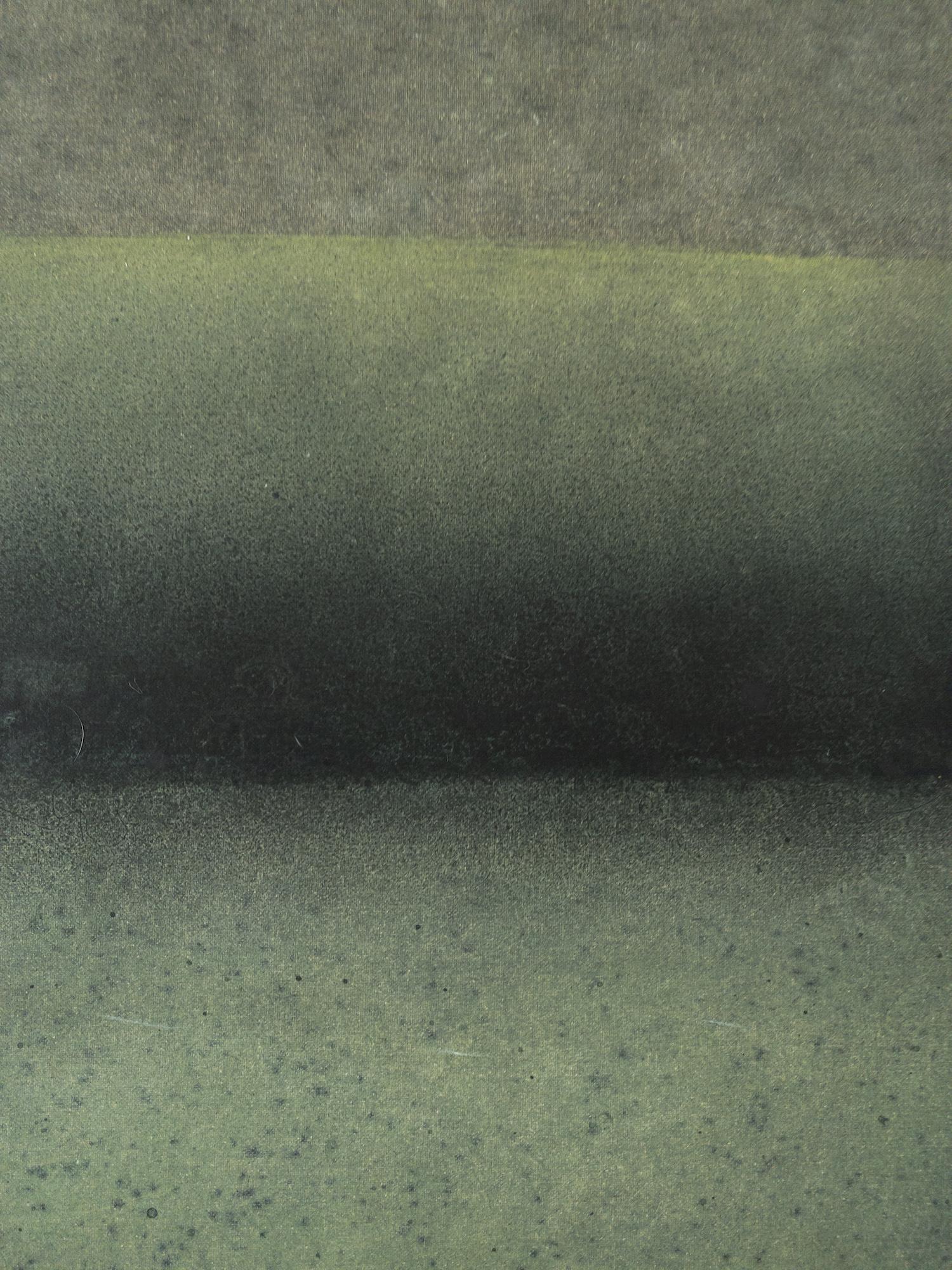 Untitled XIX (Abstract, medium size) by Ferle - Abstract painting, lines, green For Sale 4