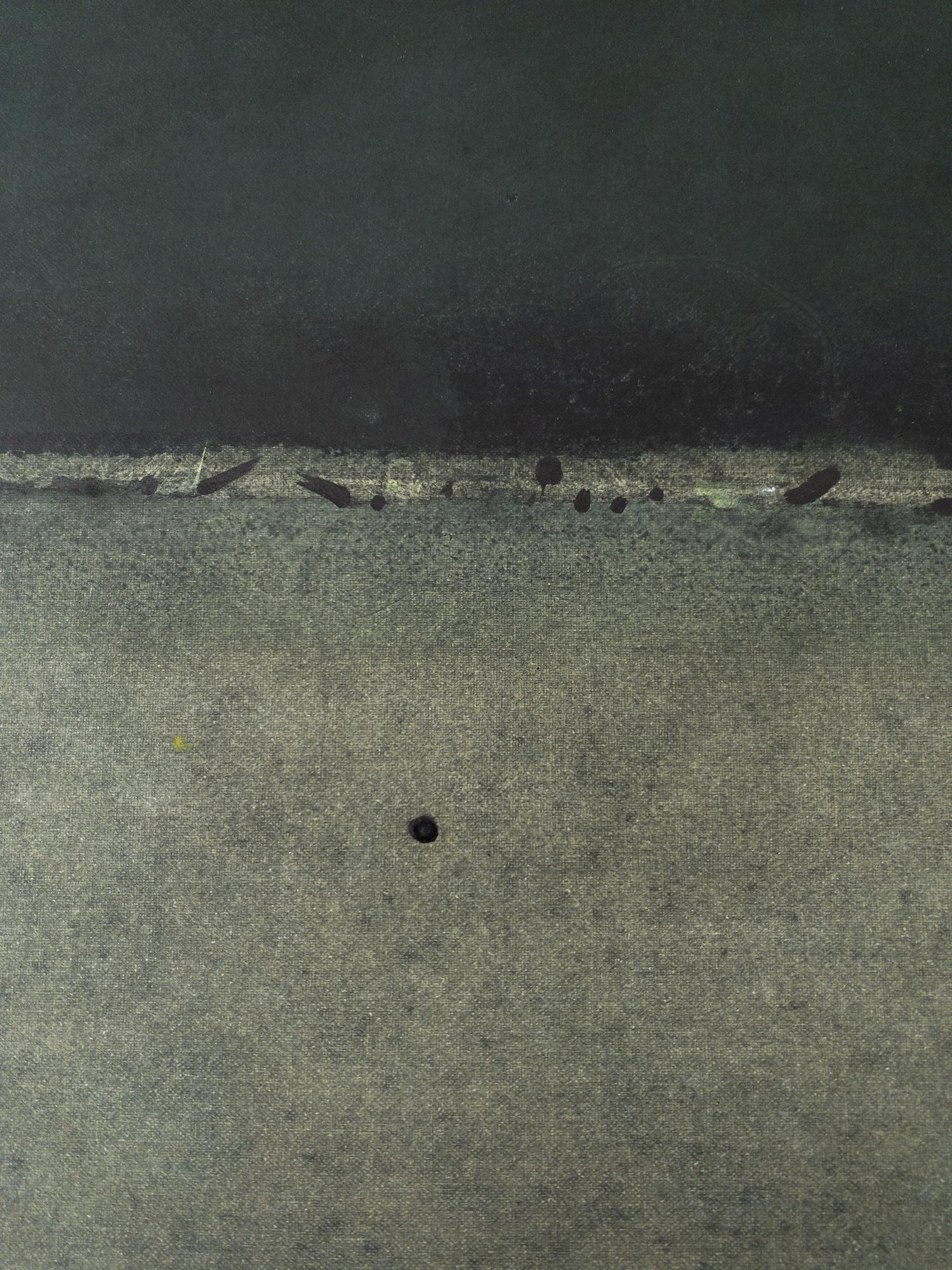 Untitled XIX (Abstract, medium size) by Ferle - Abstract painting, lines, green For Sale 5