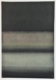 Sin título XIX (Abstracto, tamaño mediano) by Ferle - Cuadro abstracto, líneas, verde
