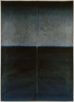 Untitled XLII von Ferle - Großes abstraktes Gemälde, Grau und Schwarz, dunkle Töne