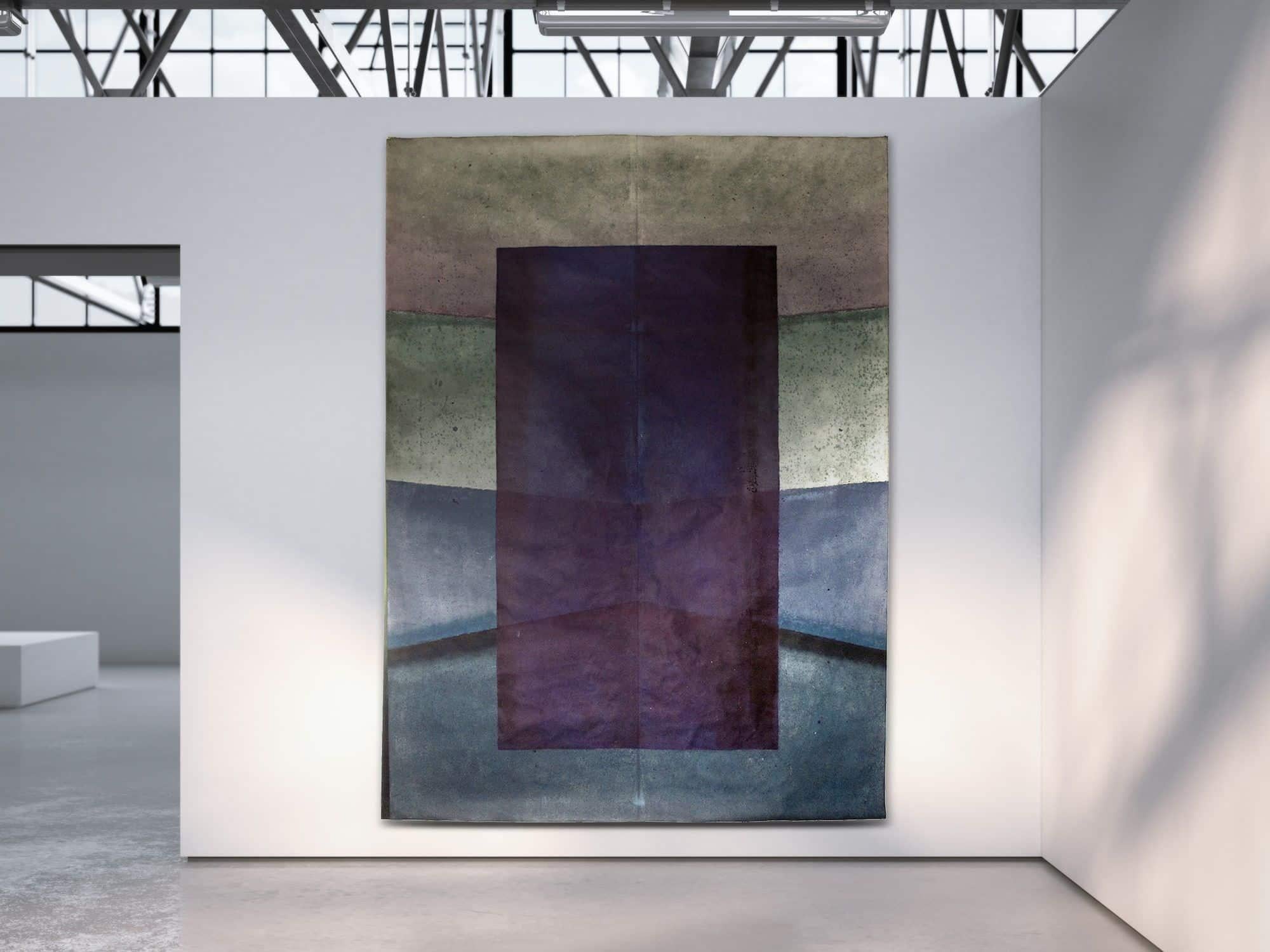 Ohne Titel XLIII von Ferle – abstraktes Gemälde in Großformat, dunkle Töne – Painting von Elvire Ferle
