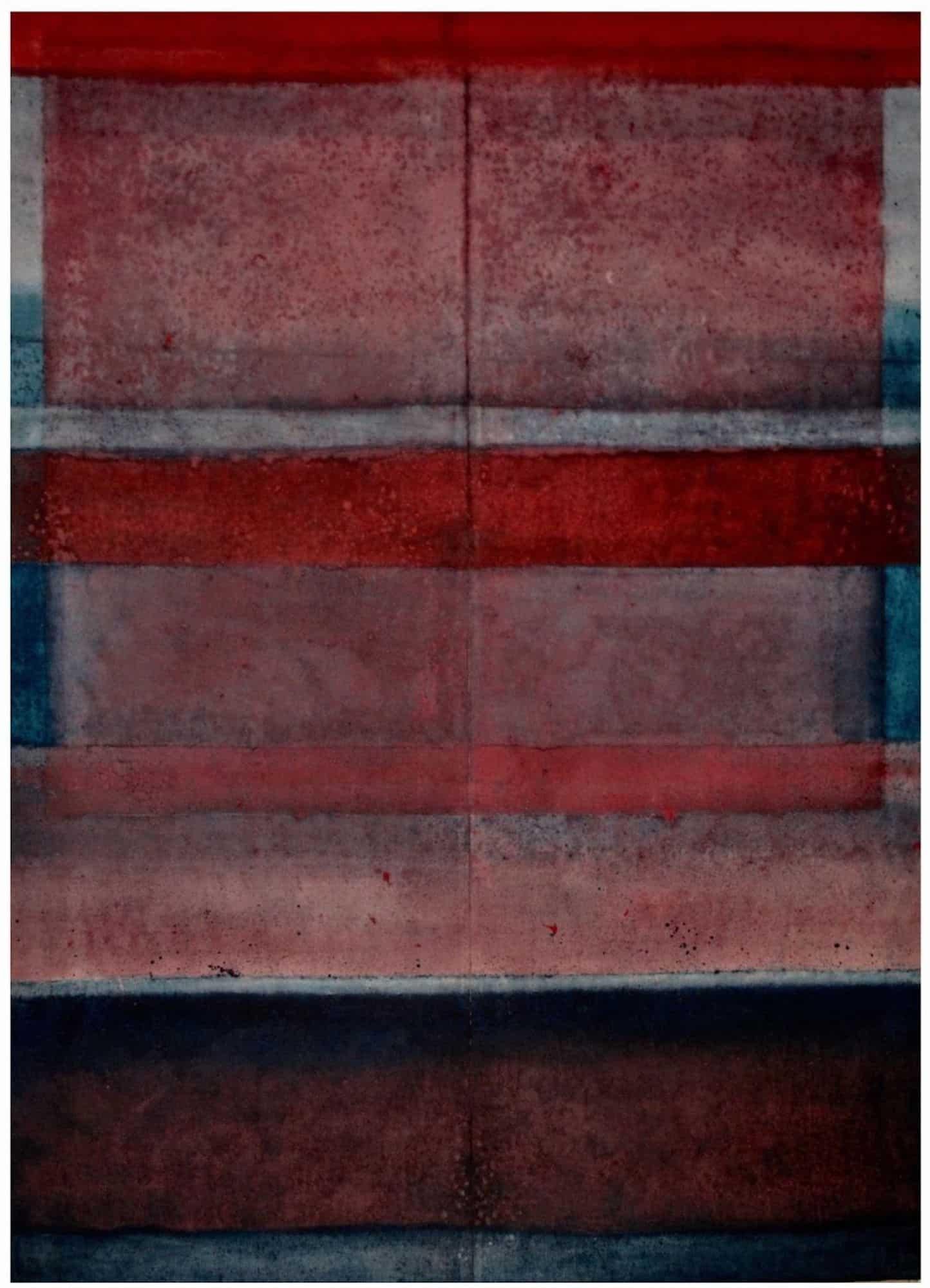 Elvire Ferle Abstract Painting – Ohne Titel XLVI von Ferle – abstraktes Gemälde in roten Tönen, sehr großformatig