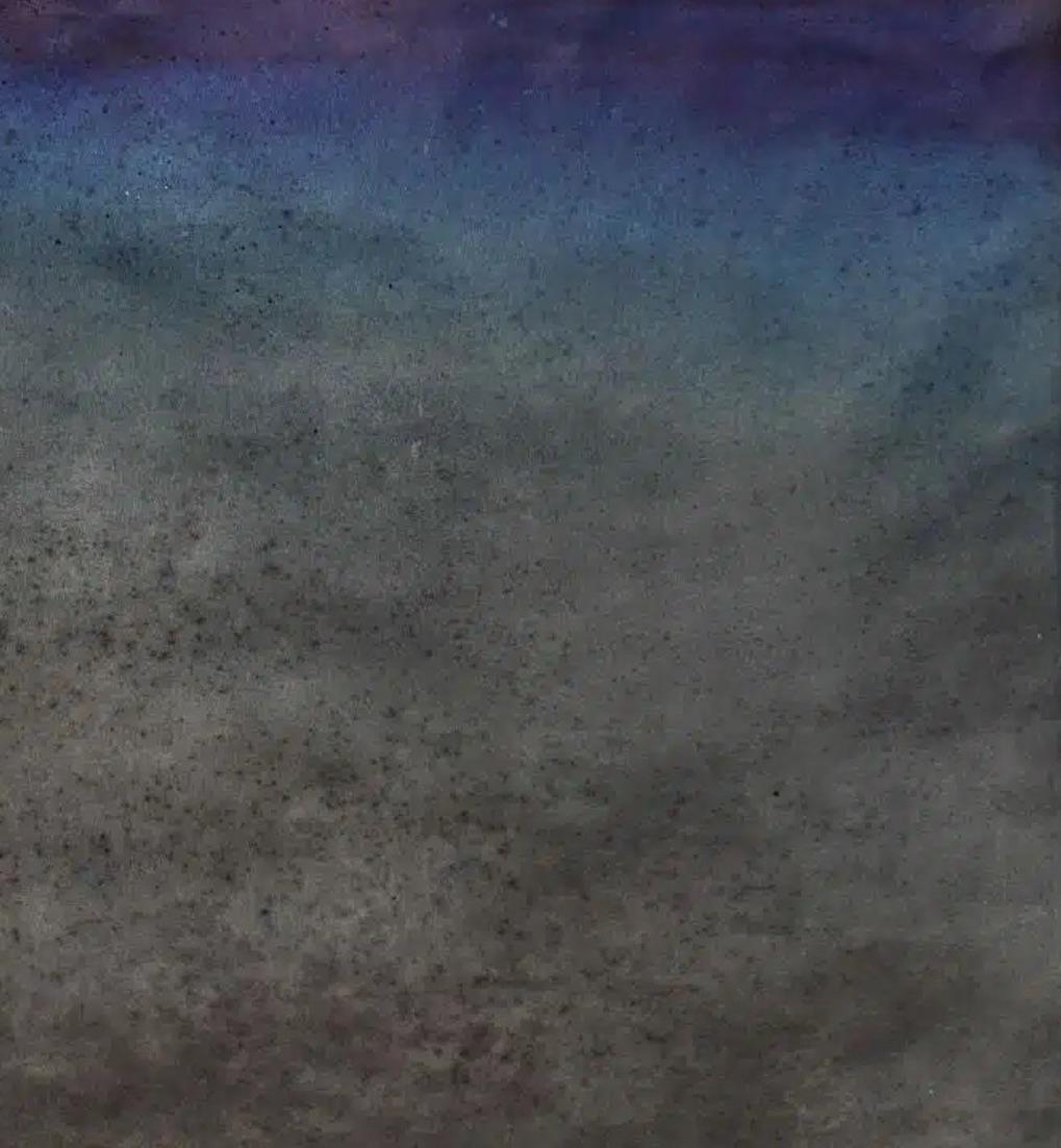 Untitled XLV by Ferle - grande peinture à l'huile abstraite, tons bleus et sombres - Abstrait Painting par Elvire Ferle