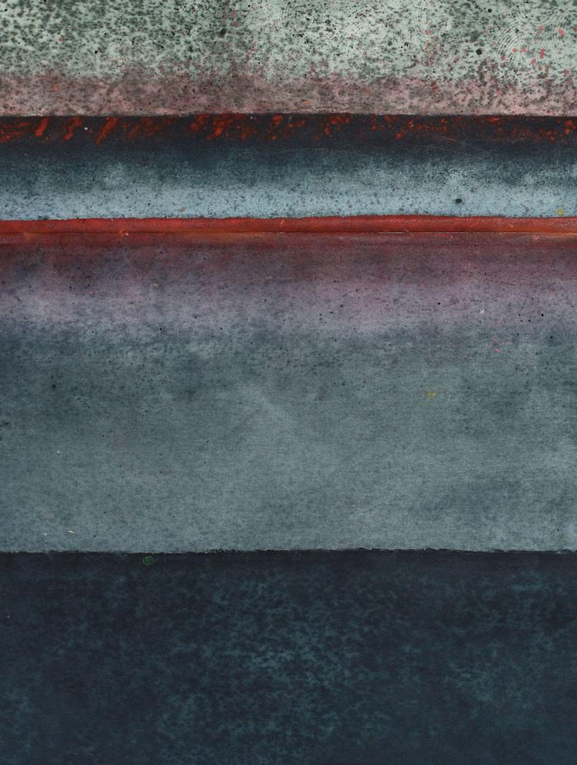 Untitled XLVI di Ferle - Quadro astratto di grandi dimensioni, toni rossi e blu scuro, colore - Abstract Painting Nero di Elvire Ferle