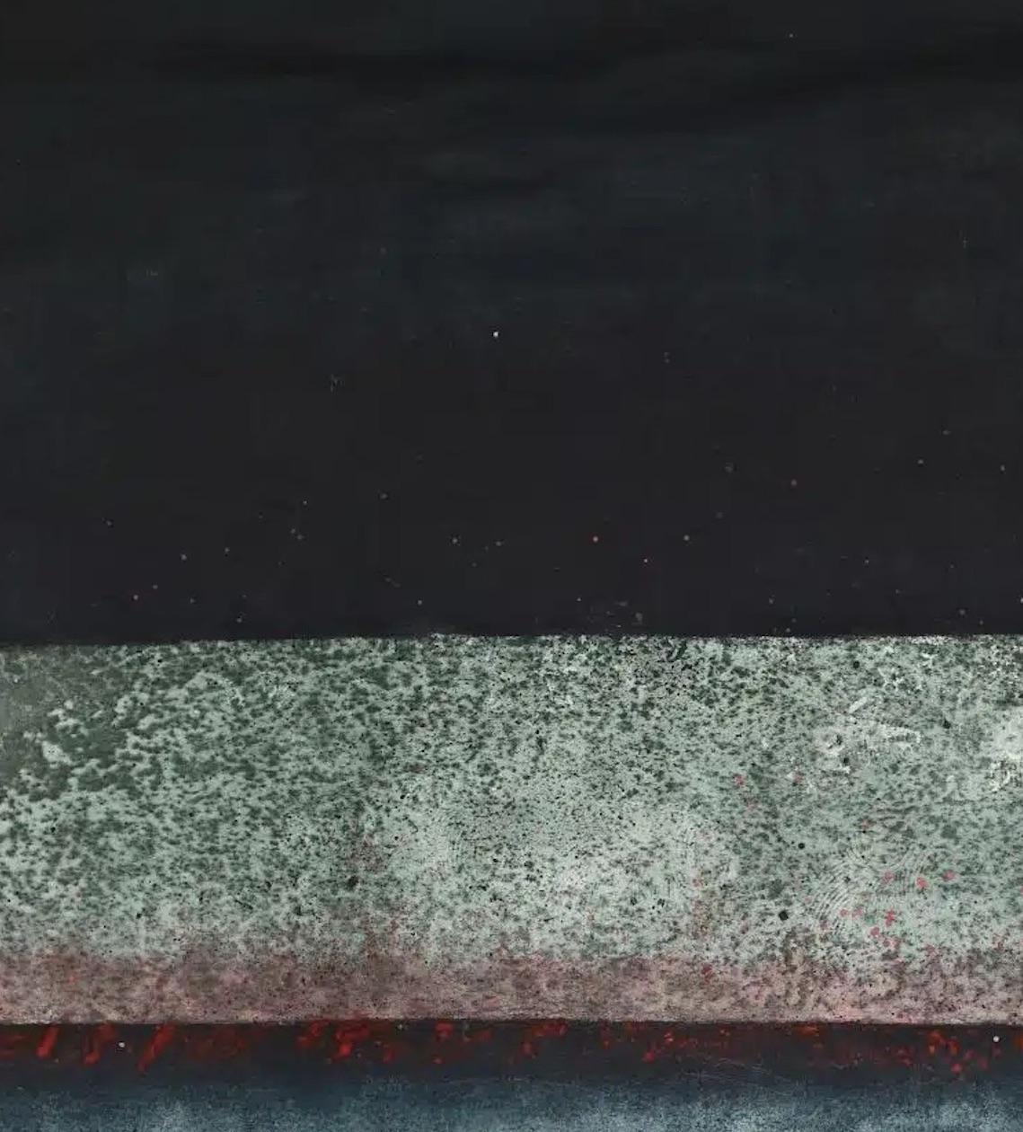 Ohne Titel XLVI von Ferle - Großes abstraktes Gemälde, rot und dunkelblau, Farbe im Angebot 2