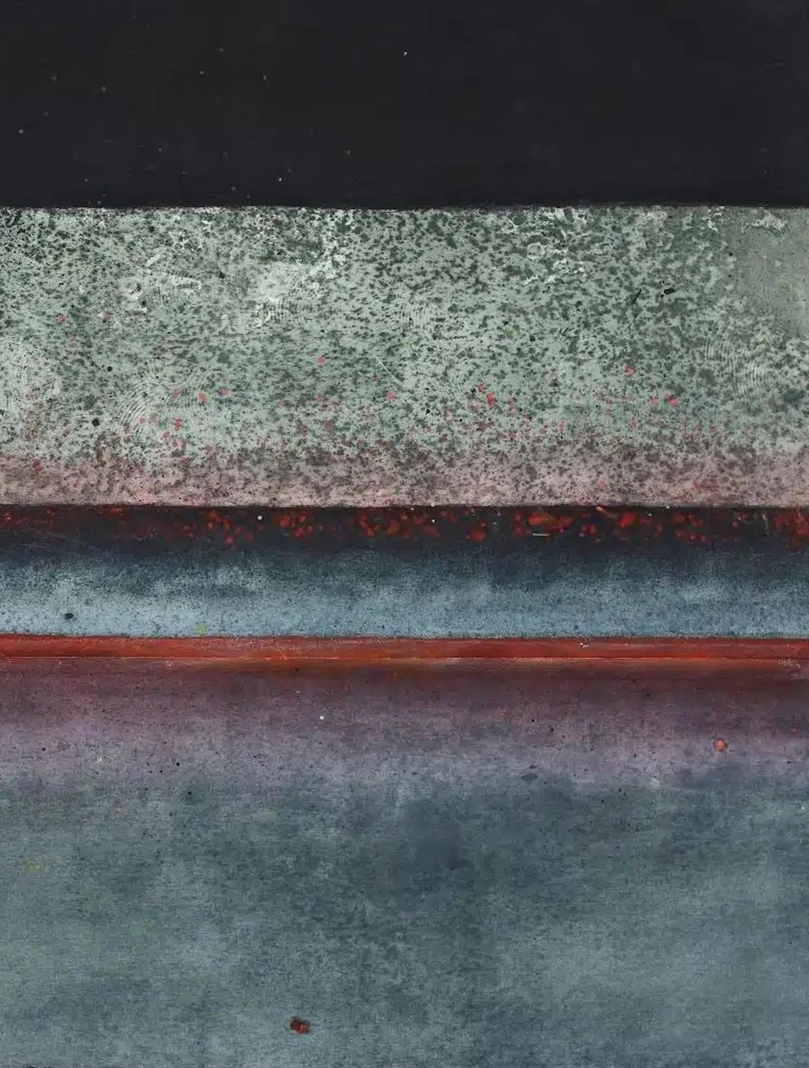 Ohne Titel XLVI von Ferle - Großes abstraktes Gemälde, rot und dunkelblau, Farbe im Angebot 3