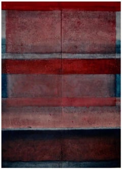 Untitled XLVI by Ferle - Large abstract painting, red tones