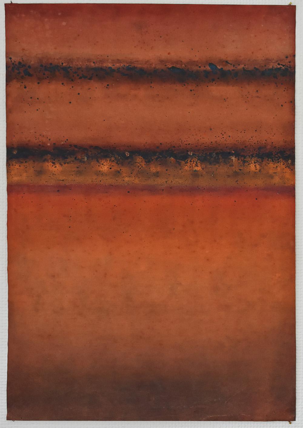 Abstract Painting Elvire Ferle - Untitled XX de Ferle - Peinture abstraite, lignes, couleurs vives, orange, rouge