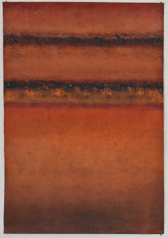 Ohne Titel XX von Ferle - Abstraktes Gemälde, Linien, leuchtende Farben, Orange, Rot