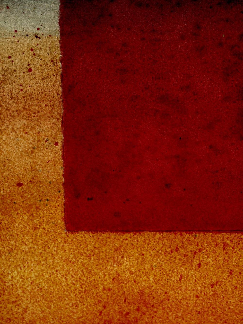 Ohne Titel XXI von Ferle - Abstraktes Gemälde, farbenfroh, leuchtend, orange, grau, rot im Angebot 1