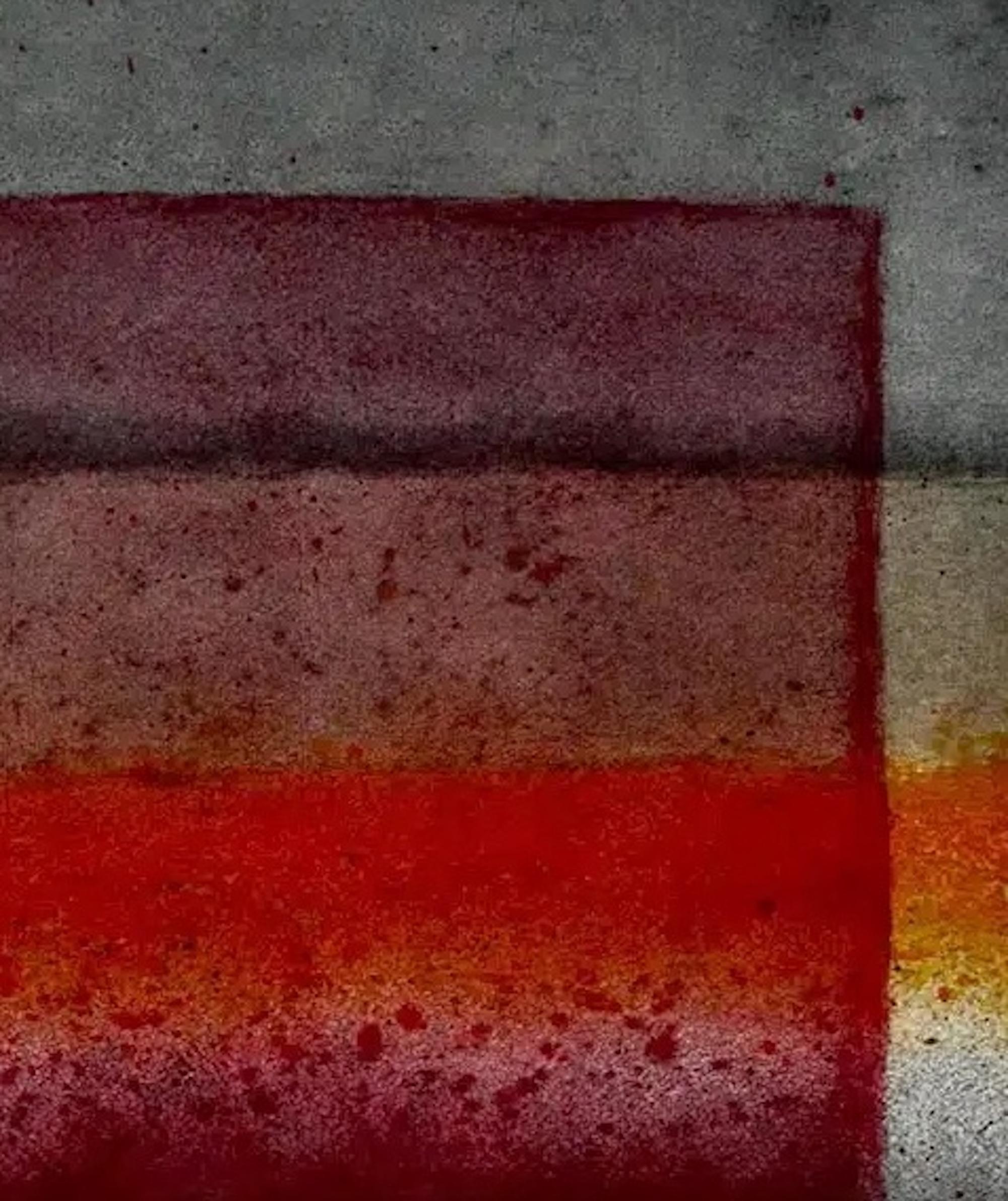 Untitled XXI by Ferle - Abstrakte Malerei, bunt, hell, orange, grau, rot im Angebot 3