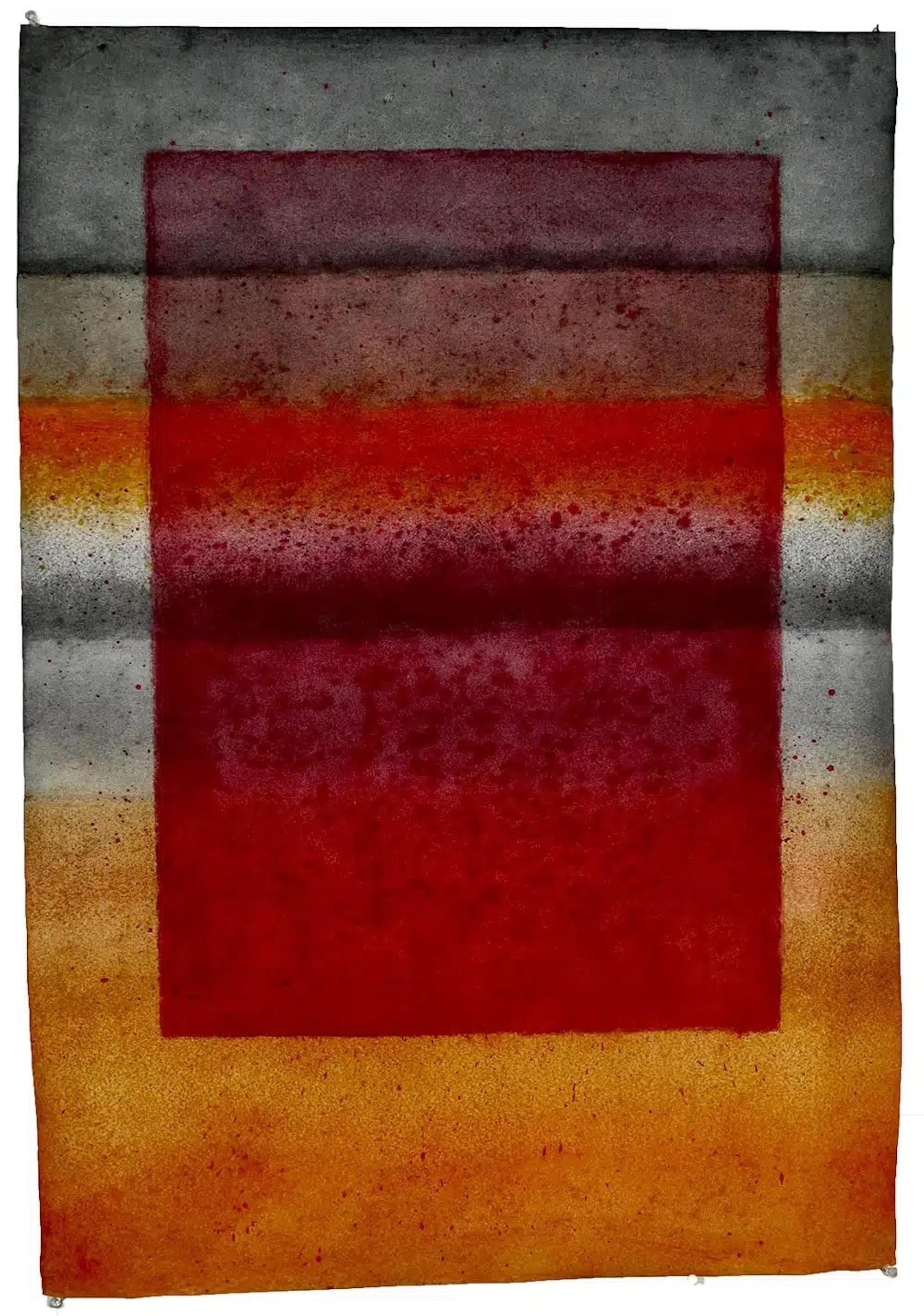 Untitled XXI by Ferle - Vertical Abstract Painting, Warm Colors