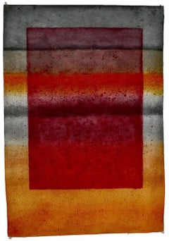 Untitled XXI by Ferle - Vertical Abstract Painting, Warm Colors