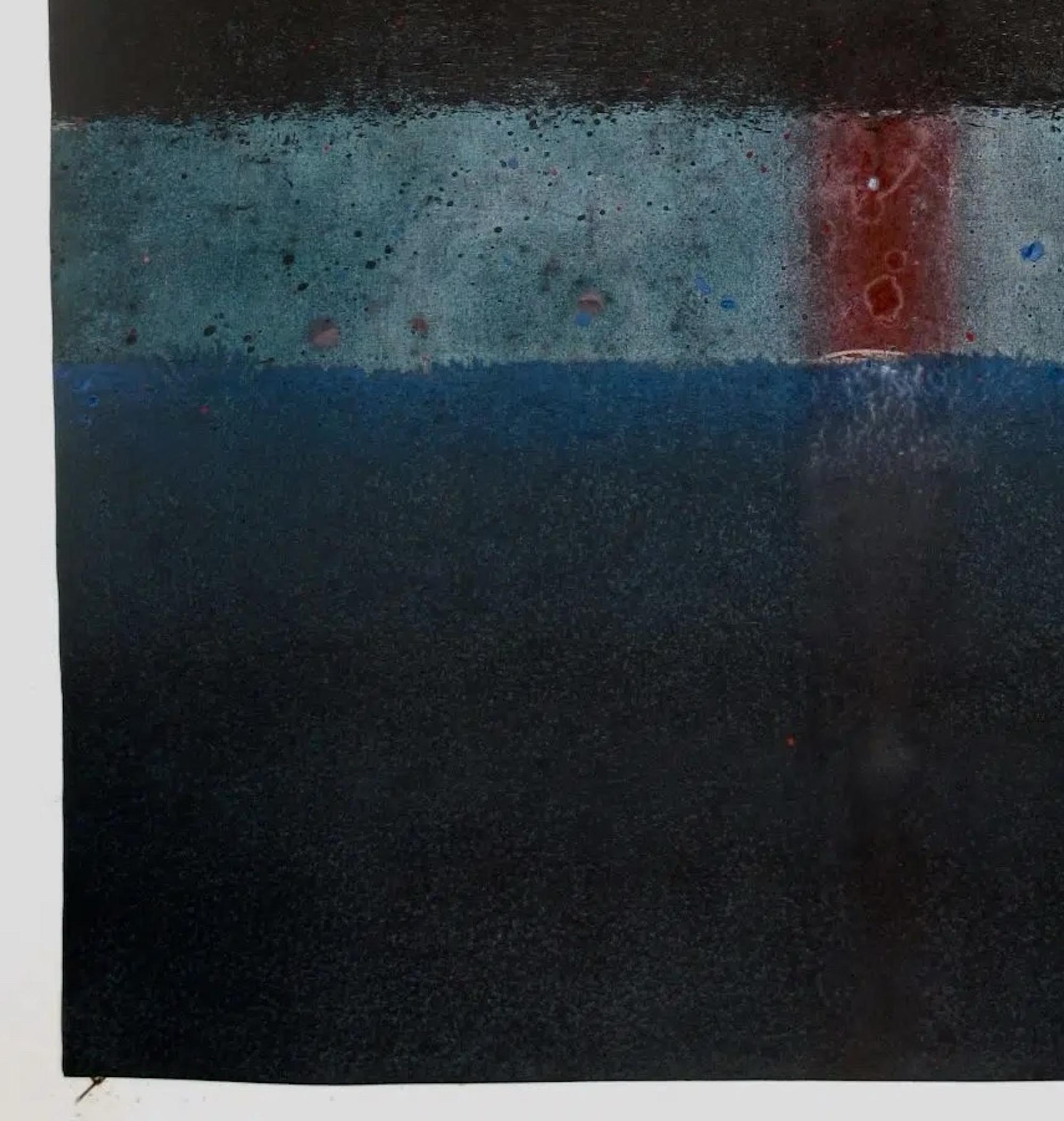 Untitled XXIII by Ferle - Abstract painting, lines, deep colours, red, blue For Sale 1