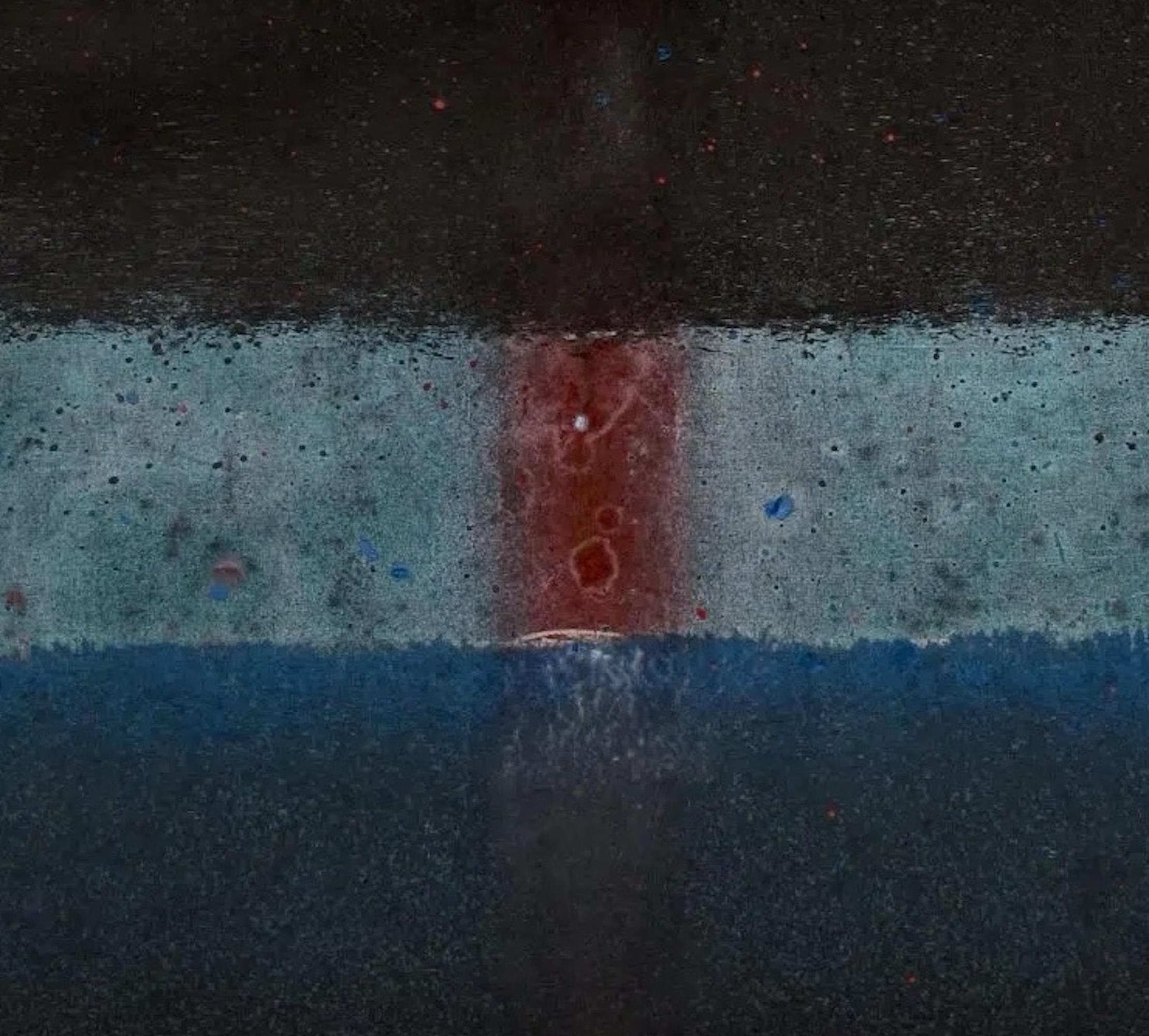 Untitled XXIII by Ferle - Abstract painting, lines, deep colours, red, blue For Sale 2