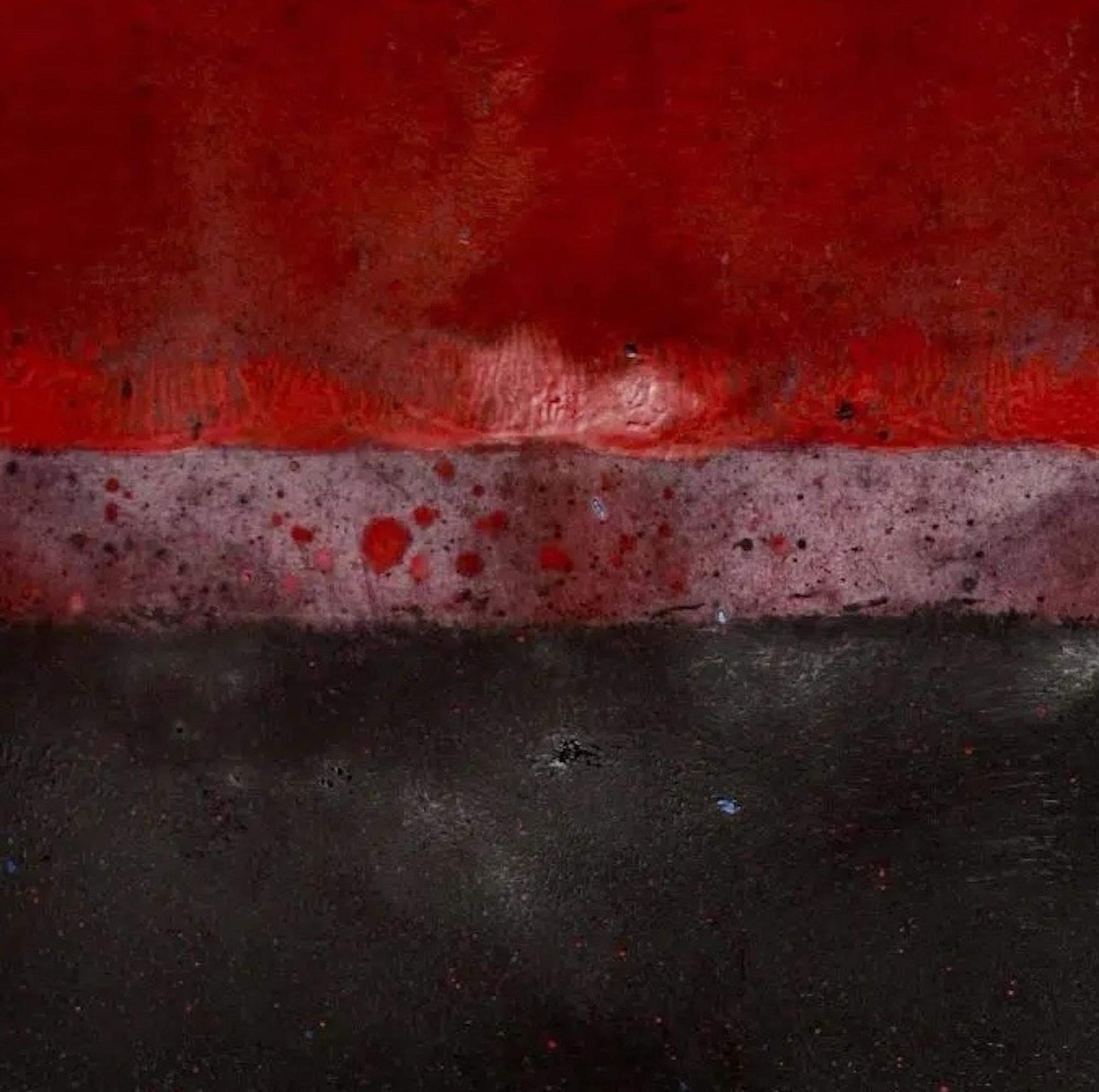 Untitled XXIII by Ferle - Abstract painting, lines, deep colours, red, blue For Sale 3