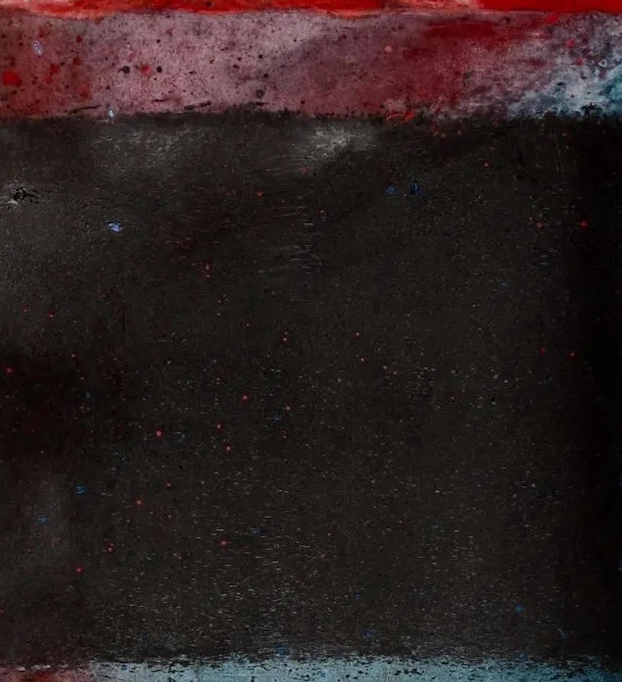 Untitled XXIII by Ferle - Abstract painting, lines, deep colours, red, blue For Sale 4