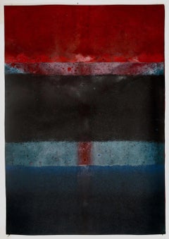 Untitled XXIII by Ferle - Abstract painting, lines, deep colours, red, blue