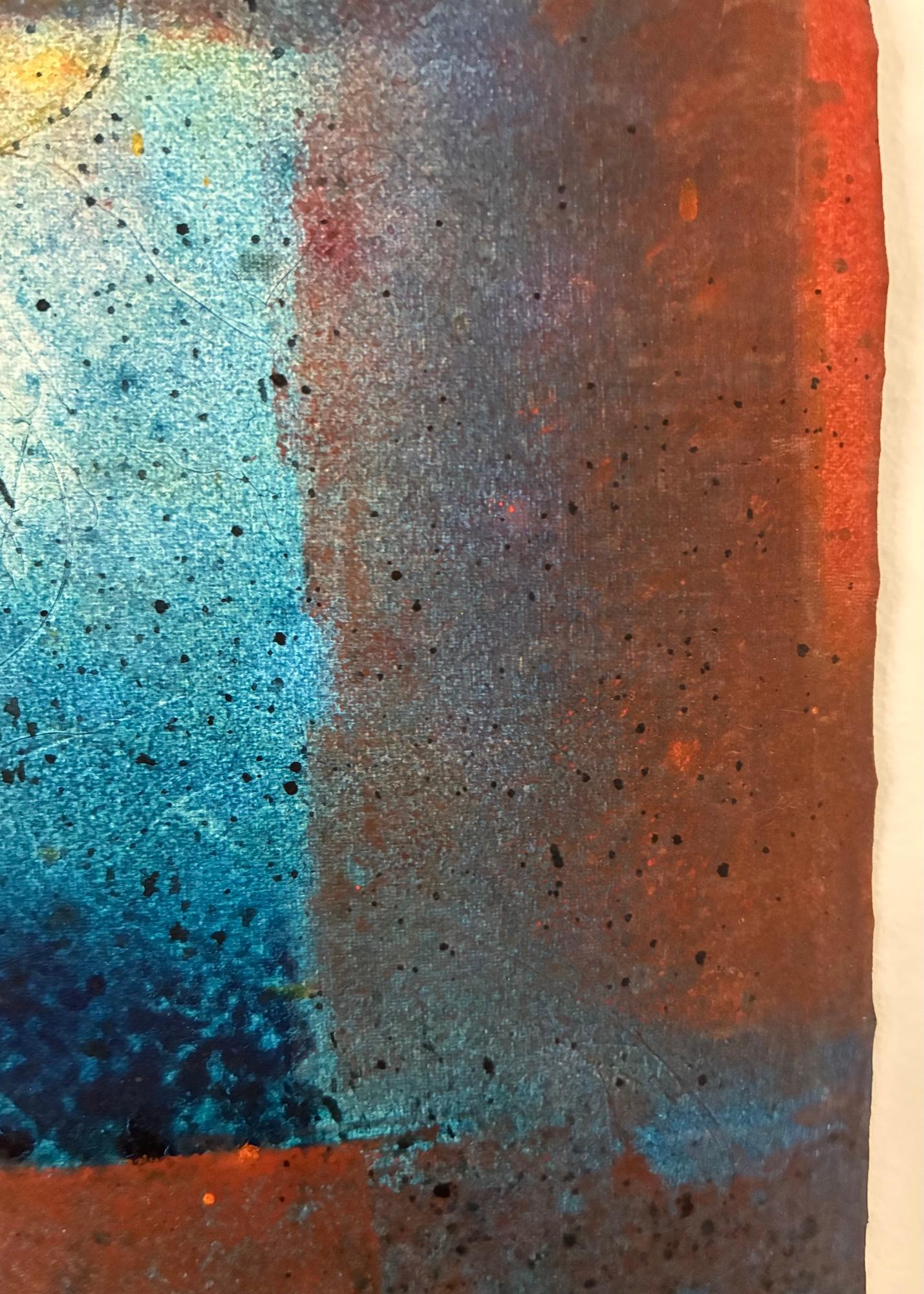 Untitled XXIV (Abstract, medium size) by Ferle - Abstract painting, lines, blue For Sale 1
