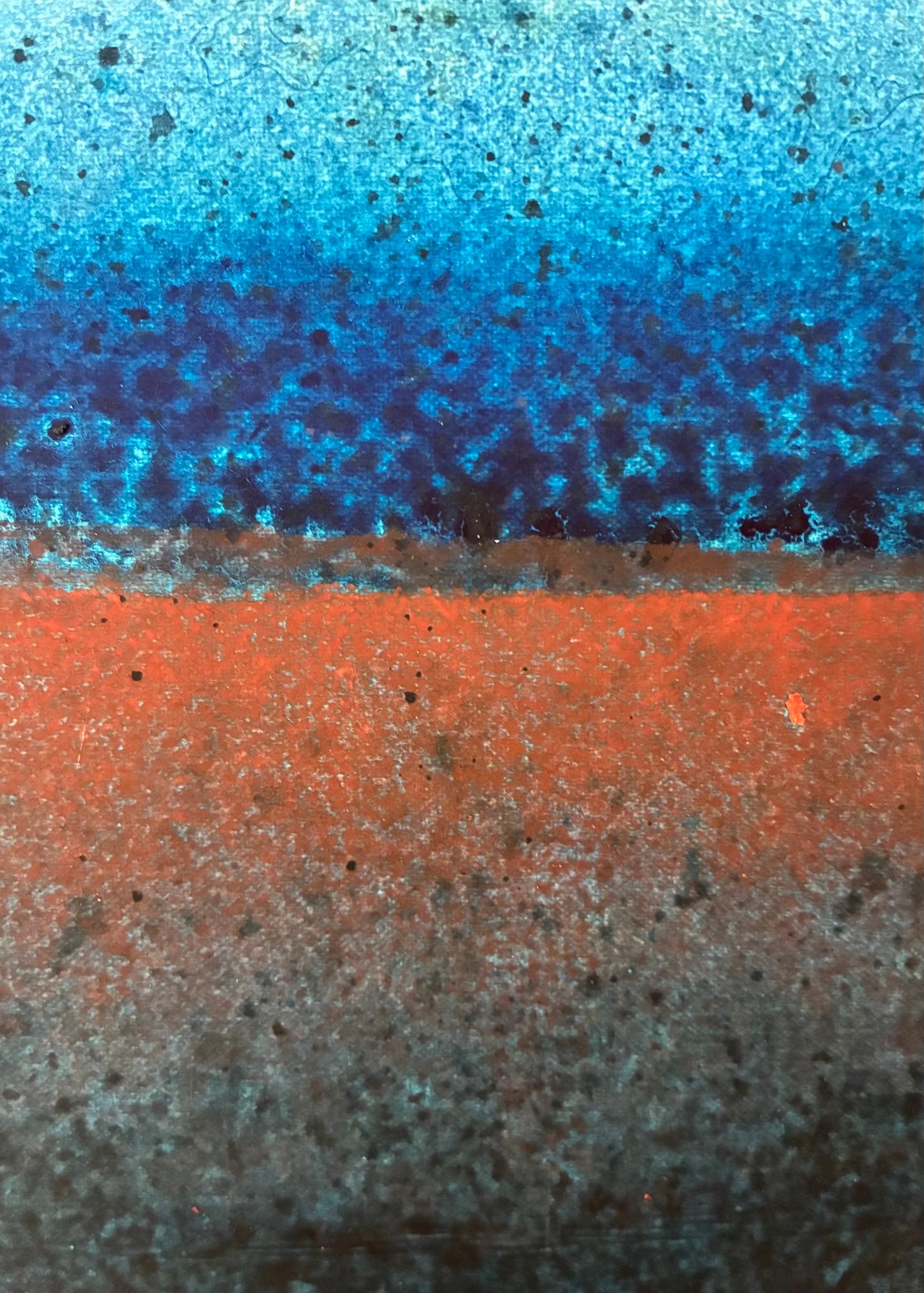 Untitled XXIV (Abstract, medium size) by Ferle - Abstract painting, lines, blue For Sale 2