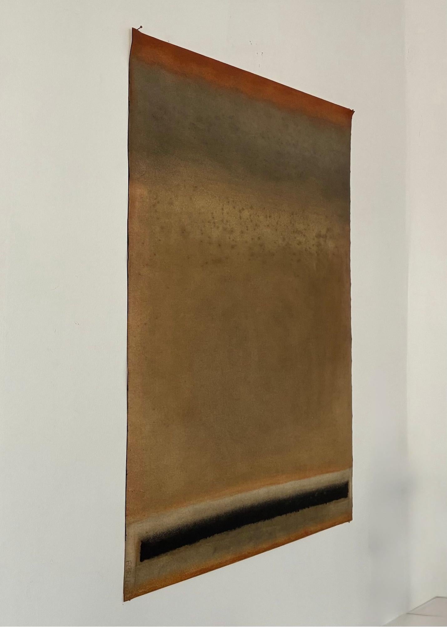 Untitled XXV (Abstrakt, mittelgroß) ist ein einzigartiges Gemälde des zeitgenössischen Künstlers Ferle in Öl auf freistehender Leinwand mit den Maßen 100 cm x 70 cm (39,4 × 27,6 in). Das Kunstwerk ist signiert, wird ungerahmt verkauft und wird mit