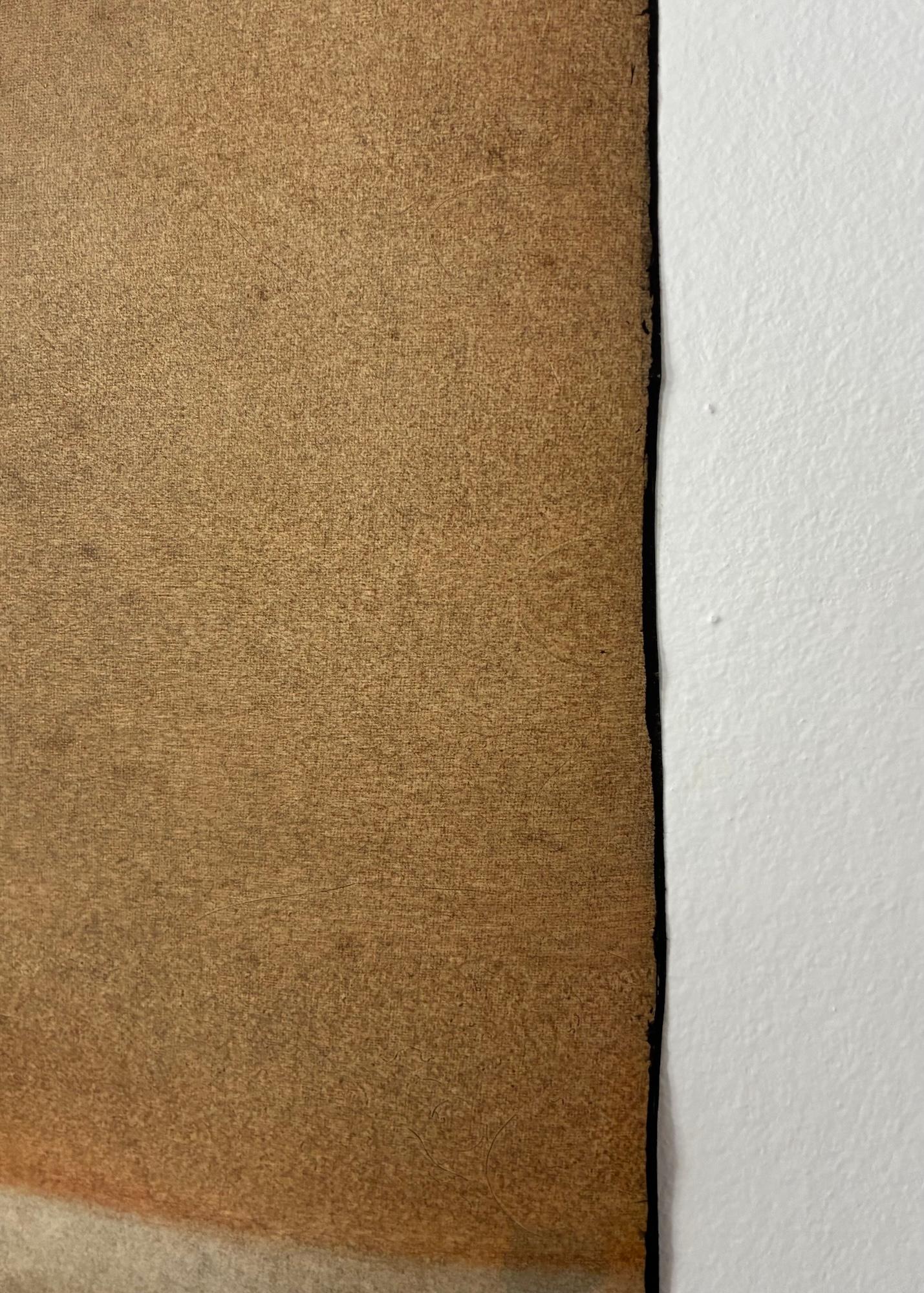 Ohne Titel XXV (Abstrakt, mittelgroß) von Ferle - Abstrakte Malerei, Linien, Braun im Angebot 1