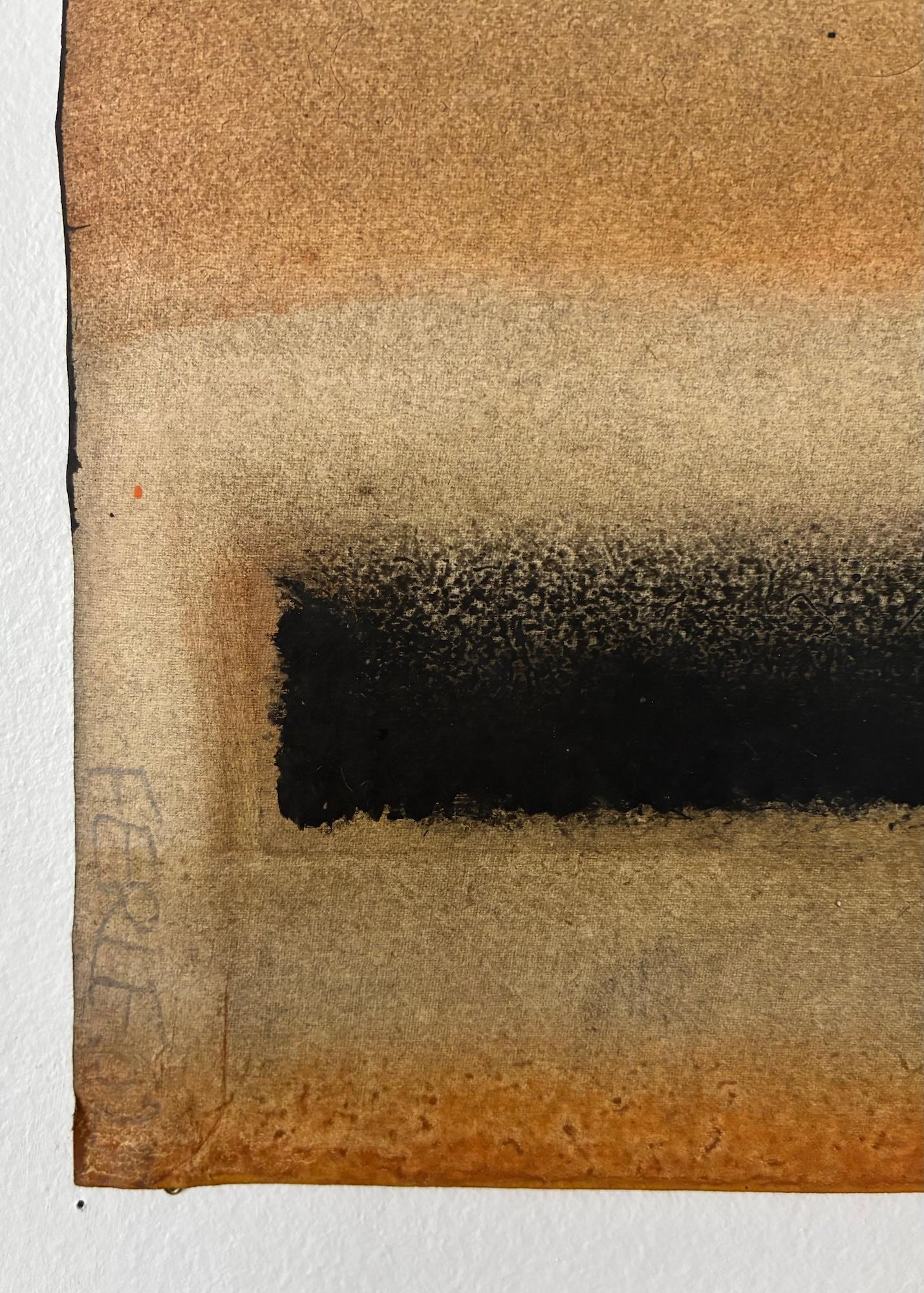 Ohne Titel XXV (Abstrakt, mittelgroß) von Ferle - Abstrakte Malerei, Linien, Braun im Angebot 3