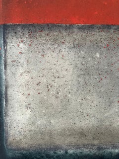Untitled XXXI by Ferle - (39.3" high) abstract painting, red & gray