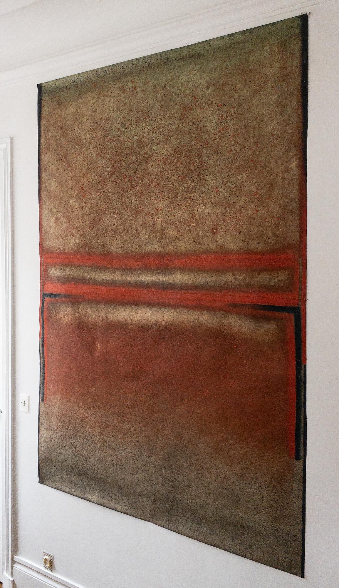 Ohne Titel XXXI von Ferle - Großes abstraktes Gemälde, leuchtende Töne, spirituell, rot im Angebot 1