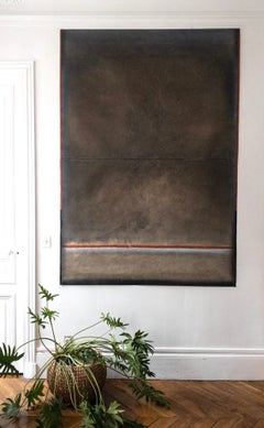 Untitled XXXII by Ferle - Large abstract painting, earth tones, spiritual, red